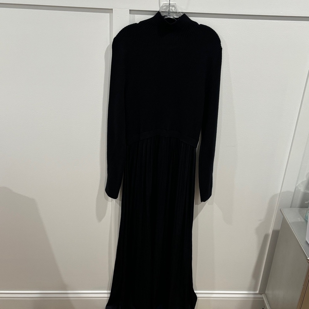 Anthropologie Navy Long-Sleeve Dress